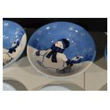 Northcrest Snowman Dinnerware Set - 2 Large Bowls, 4 Small Bowls, 4 Dessert Plates, 1 Serving Plate