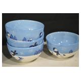 Northcrest Snowman Dinnerware Set - 2 Large Bowls, 4 Small Bowls, 4 Dessert Plates, 1 Serving Plate