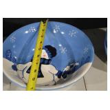 Northcrest Snowman Dinnerware Set - 2 Large Bowls, 4 Small Bowls, 4 Dessert Plates, 1 Serving Plate
