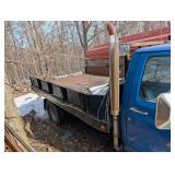 1984 Ford F-350 Diesel Flatbed Truck - Blue, Diamond Plate Bed