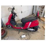Electric Scooter - Red, Dual Headlights, Removable Battery, Charger Included