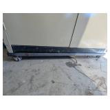 Storage Cabinet - Beige 2-Door Steel, On Casters