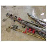 Assorted Pipe Bar Clamps with Red Handles - Long Steel Clamps (Garage Workshop)