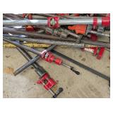 Assorted Pipe Bar Clamps with Red Handles - Long Steel Clamps (Garage Workshop)