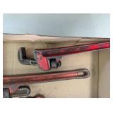 Heavy-Duty Adjustable Pipe Wrench Set - Red Handles (4-Piece)