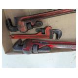 Heavy-Duty Adjustable Pipe Wrench Set - Red Handles (4-Piece)