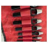 Jonol 7pc Arch Punch Set Leather Punch Tools in Red Roll Case