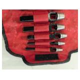 Jonol 7pc Arch Punch Set Leather Punch Tools in Red Roll Case
