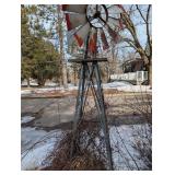 Windmill Garden Wind Turbine on Metal Stand - Decorative Yard Display