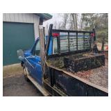 1984 Ford F-350 Diesel Flatbed Truck - Blue, Diamond Plate Bed