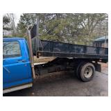 1984 Ford F-350 Diesel Flatbed Truck - Blue, Diamond Plate Bed