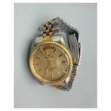 Waltham Day-Date Quartz Two-Tone Stainless Steel Watch - Gold Bezel