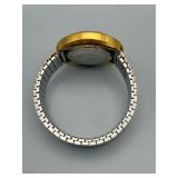 Gruen 17 Jewels Day-Date Watch - Gold Bezel, Stainless Steel Band