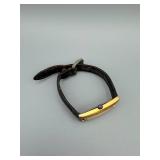 Movado Gold-Tone Rectangular Quartz Watch - Leather Strap - Swiss Made