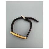 Movado Gold-Tone Rectangular Quartz Watch - Leather Strap - Swiss Made