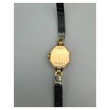 Bulova Vintage Gold-Tone Square Ladies Watch - Leather Band, Untested