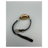 Bulova Vintage Gold-Tone Square Ladies Watch - Leather Band, Untested