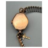 Bulova 14K Gold Filled Watch with Cross Pendant - Vintage Ladies Timepiece