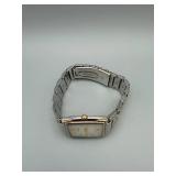 Seiko Rectangular Two-Tone Stainless Steel Wristwatch with Date Window