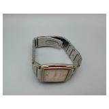 Seiko Rectangular Two-Tone Stainless Steel Wristwatch with Date Window