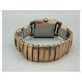 Hallmark Swiss Incabloc Dress Watch - Gold Tone Rectangular Case, Black Dial