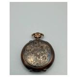Antique Pocket Watch - 800 Silver Floral Engraved Case, White Dial - Untested