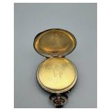 Antique Pocket Watch - 800 Silver Floral Engraved Case, White Dial - Untested