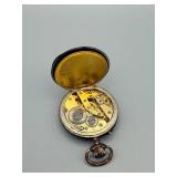 Antique Pocket Watch - 800 Silver Floral Engraved Case, White Dial - Untested