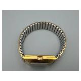 Timex Electric Rectangular Wristwatch - Gold Tone with Expansion Band