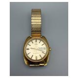 Timex Quartz Day-Date Watches - Gold-Tone Case & Silver Dial