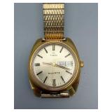 Timex Quartz Day-Date Watches - Gold-Tone Case & Silver Dial