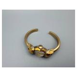 Vintage Gold-Tone Wristwatch on Bangle Bracelet - Unbranded