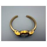 Vintage Gold-Tone Wristwatch on Bangle Bracelet - Unbranded