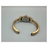 Vintage Gold-Tone Wristwatch on Bangle Bracelet - Unbranded