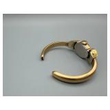 Vintage Gold-Tone Wristwatch on Bangle Bracelet - Unbranded