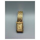 Bulova Vintage Rectangular Watch - Gold Tone Case & Expansion Band