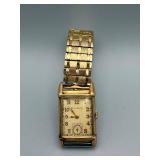 Bulova Vintage Rectangular Watch - Gold Tone Case & Expansion Band
