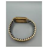 Bulova Vintage Rectangular Watch - Gold Tone Case & Expansion Band