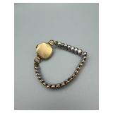 Bulova 10K Rolled Gold Plate Ladies Wristwatch with Bead-Linked Bracelet