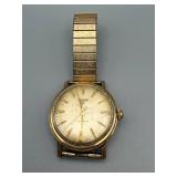 Vintage Gold-Tone Wristwatch with Expansion Band - Waterproof Dial