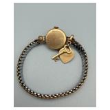 Gruen Ladies Wristwatch on Two-Tone Bracelet with Key & Heart Charms