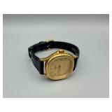 Tissot Seastar Gold-Tone Wristwatch - Black Leather Strap