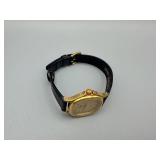 Tissot Seastar Gold-Tone Wristwatch - Black Leather Strap