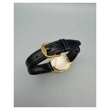 Tissot Seastar Gold-Tone Wristwatch - Black Leather Strap