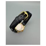 Tissot Seastar Gold-Tone Wristwatch - Black Leather Strap