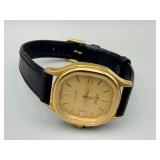 Tissot Seastar Gold-Tone Wristwatch - Black Leather Strap