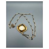 Lucerne Pendant Watch on 24in Chain - Vintage Gold Tone