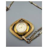 Lucerne Pendant Watch on 24in Chain - Vintage Gold Tone
