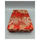 Box Only! Mikimoto Floral Red & Gold Jewelry Box for Cultured Pearls