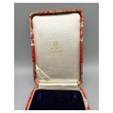 Box Only! Mikimoto Floral Red & Gold Jewelry Box for Cultured Pearls